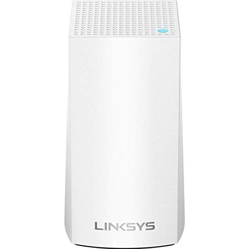 Linksys Velop single unit on table illustrating compact design and easy placement