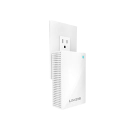 Linksys Velop front view showing renewed plug‑in node and clear design benefit coverage