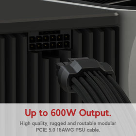 Nylon-braided sleeve provides heat resistance and a tidy look.