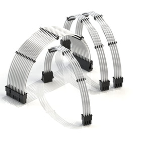 LINKUP 30cm PSU cable extension in silver for high-power PC builds.