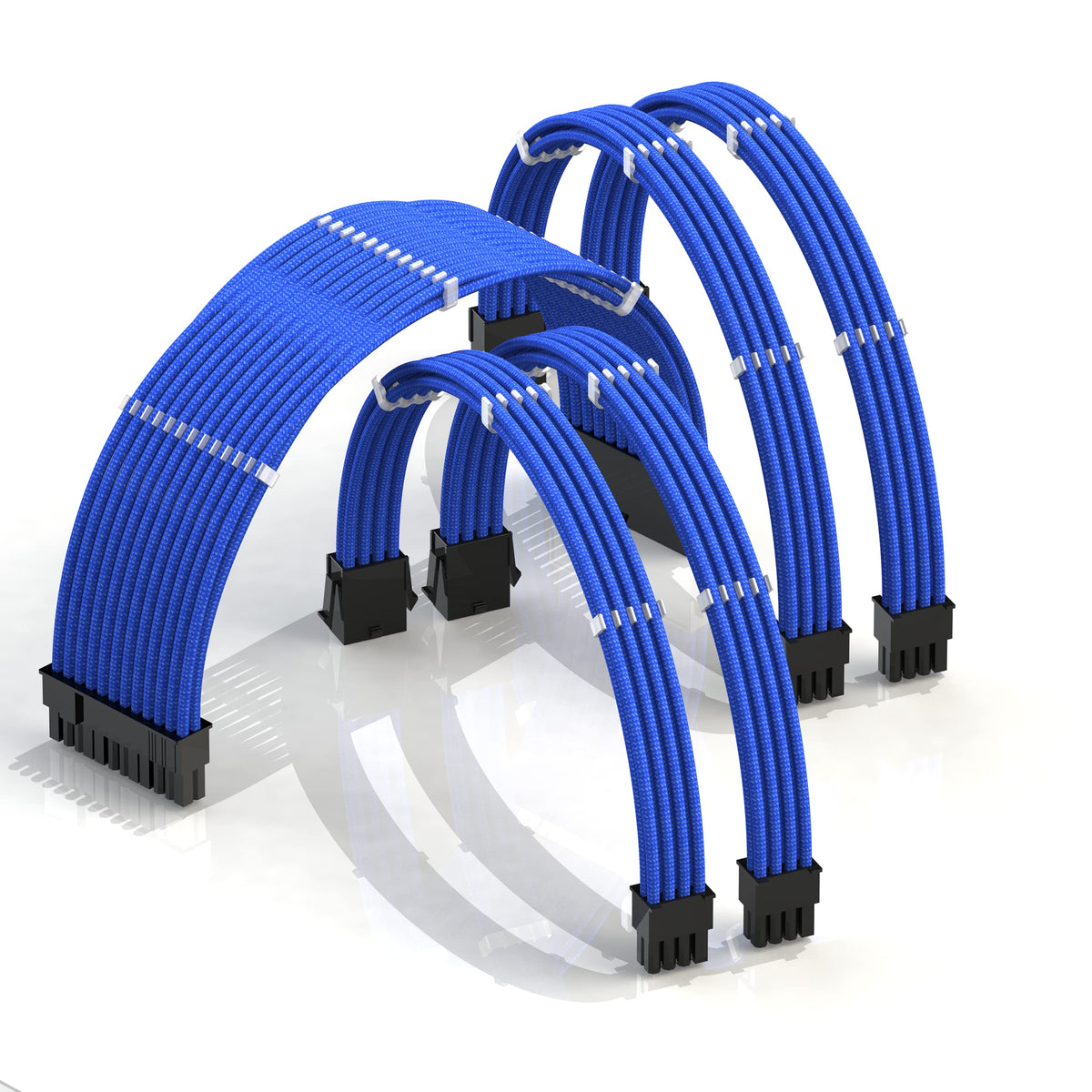 LINKUP AVA 30cm blue braided cable extension for tidy power routing