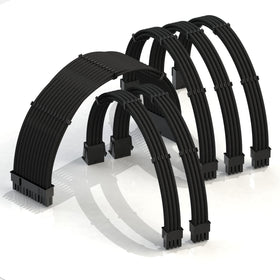 LINKUP AVA 30cm PSU cable extension kit with braided sleeve for clean, organized builds.