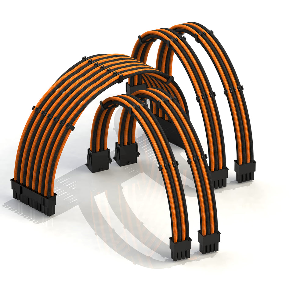 LINKUP AVA 30cm PSU cable extension with braided finish for clean builds.