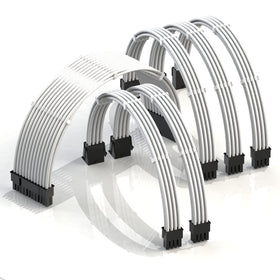 LINKUP AVA 30cm PSU cable extension with braided sleeve for clean builds.