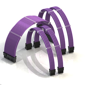 LINKUP AVA 30cm purple braided PSU extension cables for clean builds