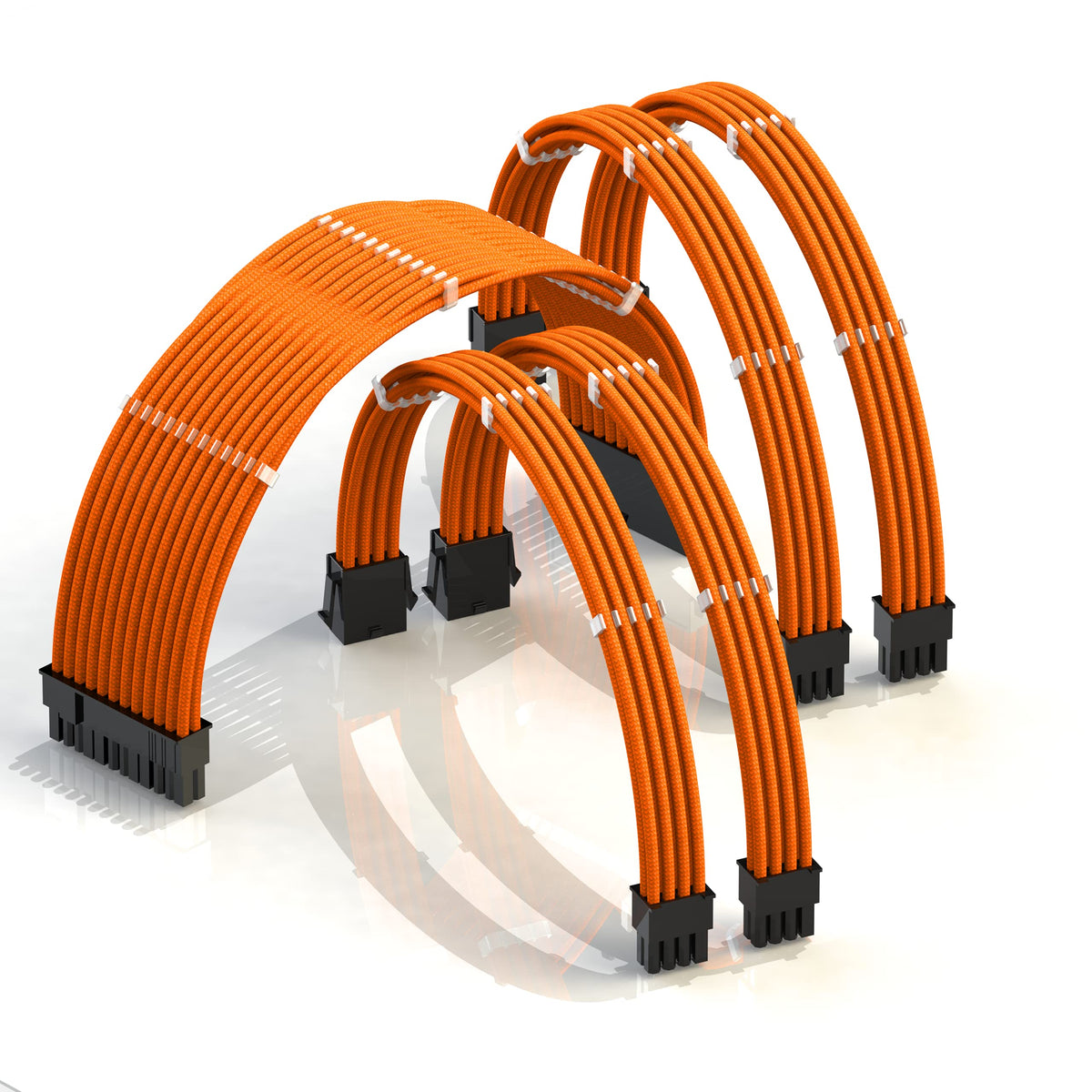 LINKUP AVA 50cm PSU cable extension braided orange for clean routing