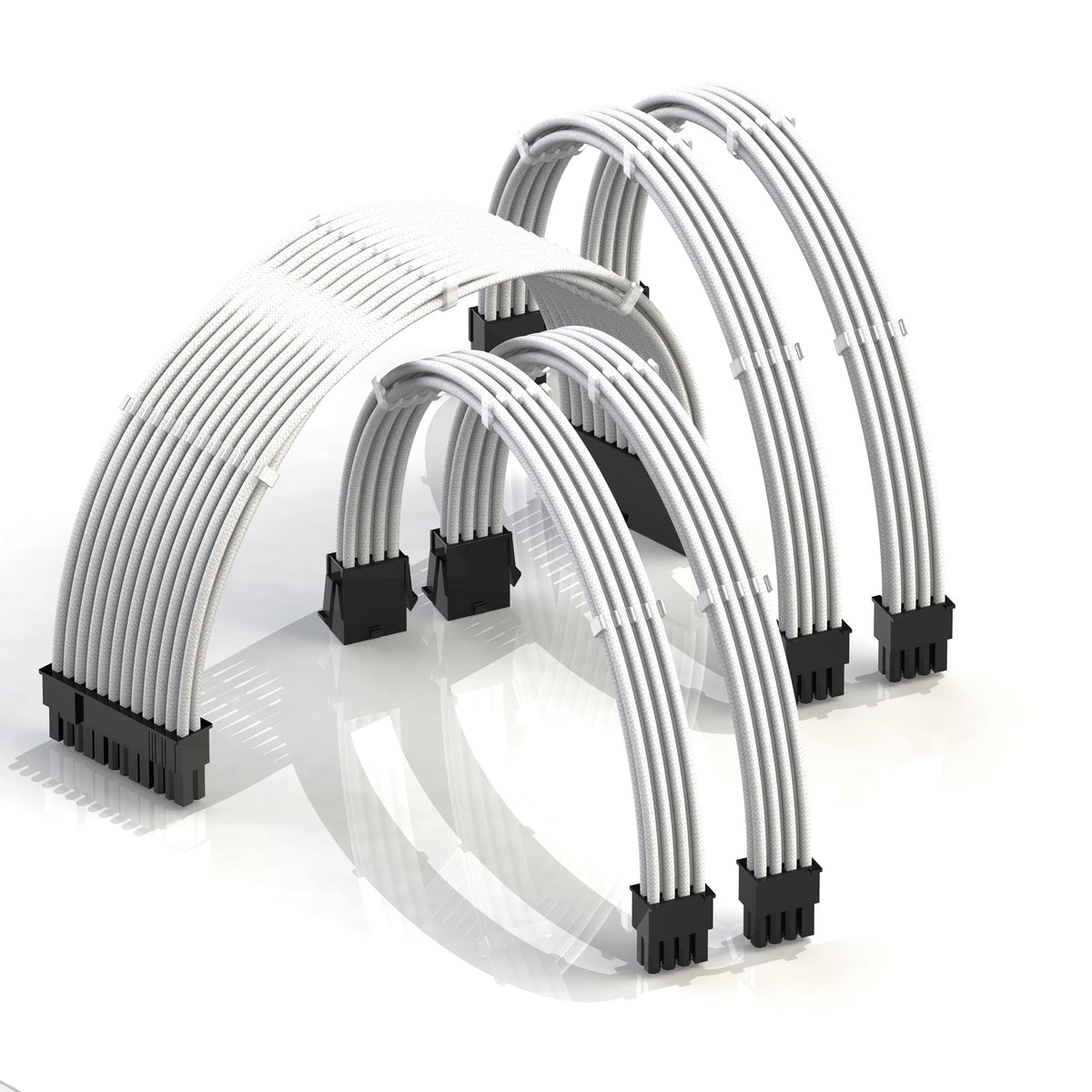 LINKUP AVA 50cm braided PSU extension closeup for clean, tidy builds