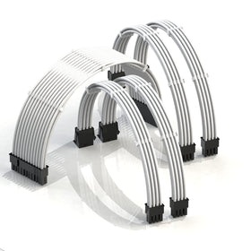 LINKUP AVA 50cm braided PSU extension closeup for clean, tidy builds