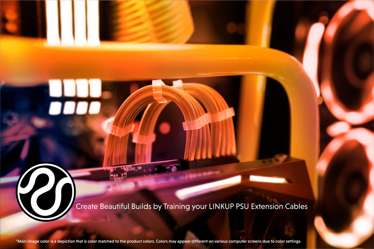 LINKUP AVA orange 6+2-pin GPU power cable for GPUs