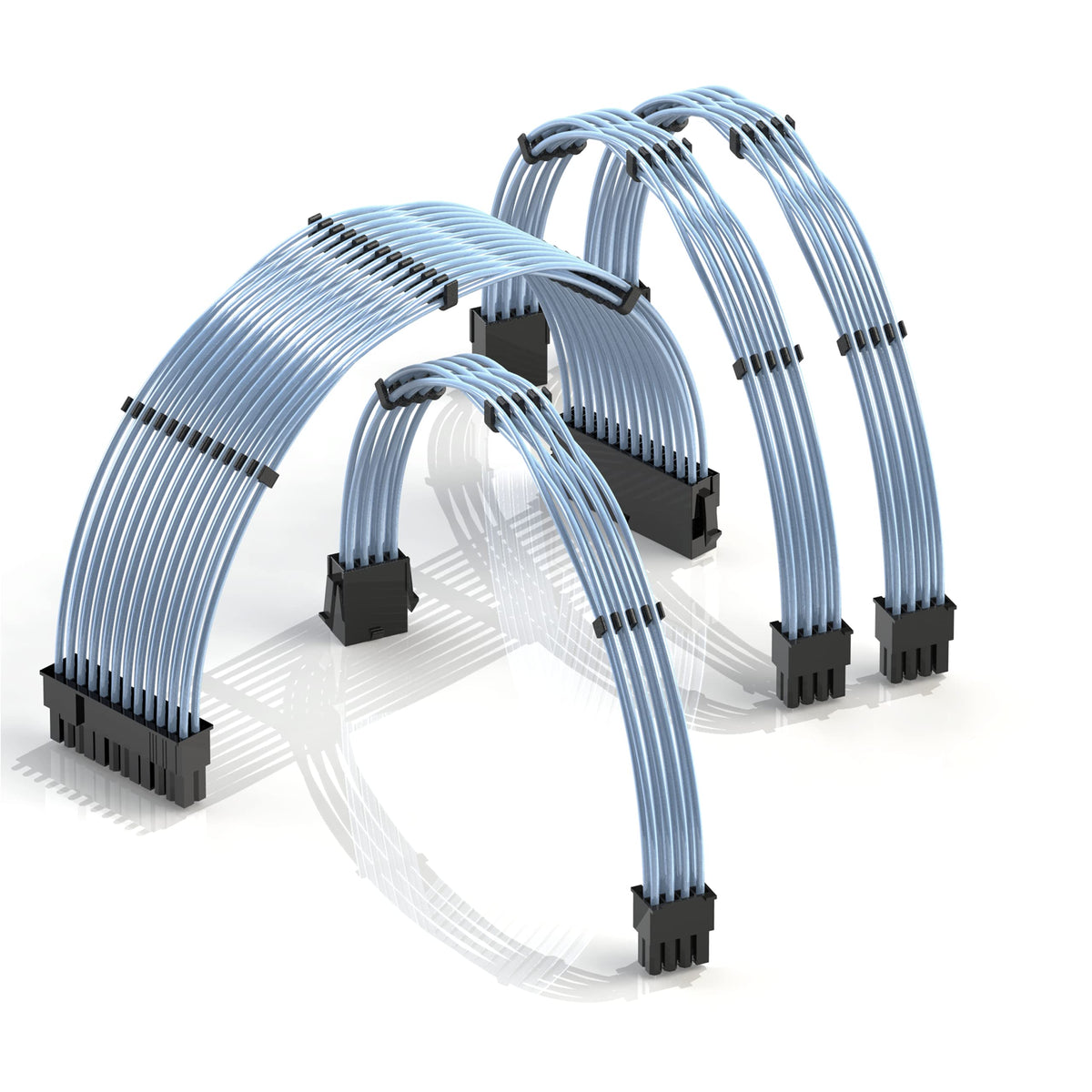 LINKUP blue 30cm PSU cable for clean, high-power connections in modern builds.