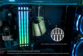 LINKUP installed in PC showing motherboard routing and neater cable management benefit