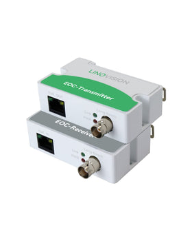 LINOVISION front view of EoC transceiver showing ports and compact design, simplifies upgrades