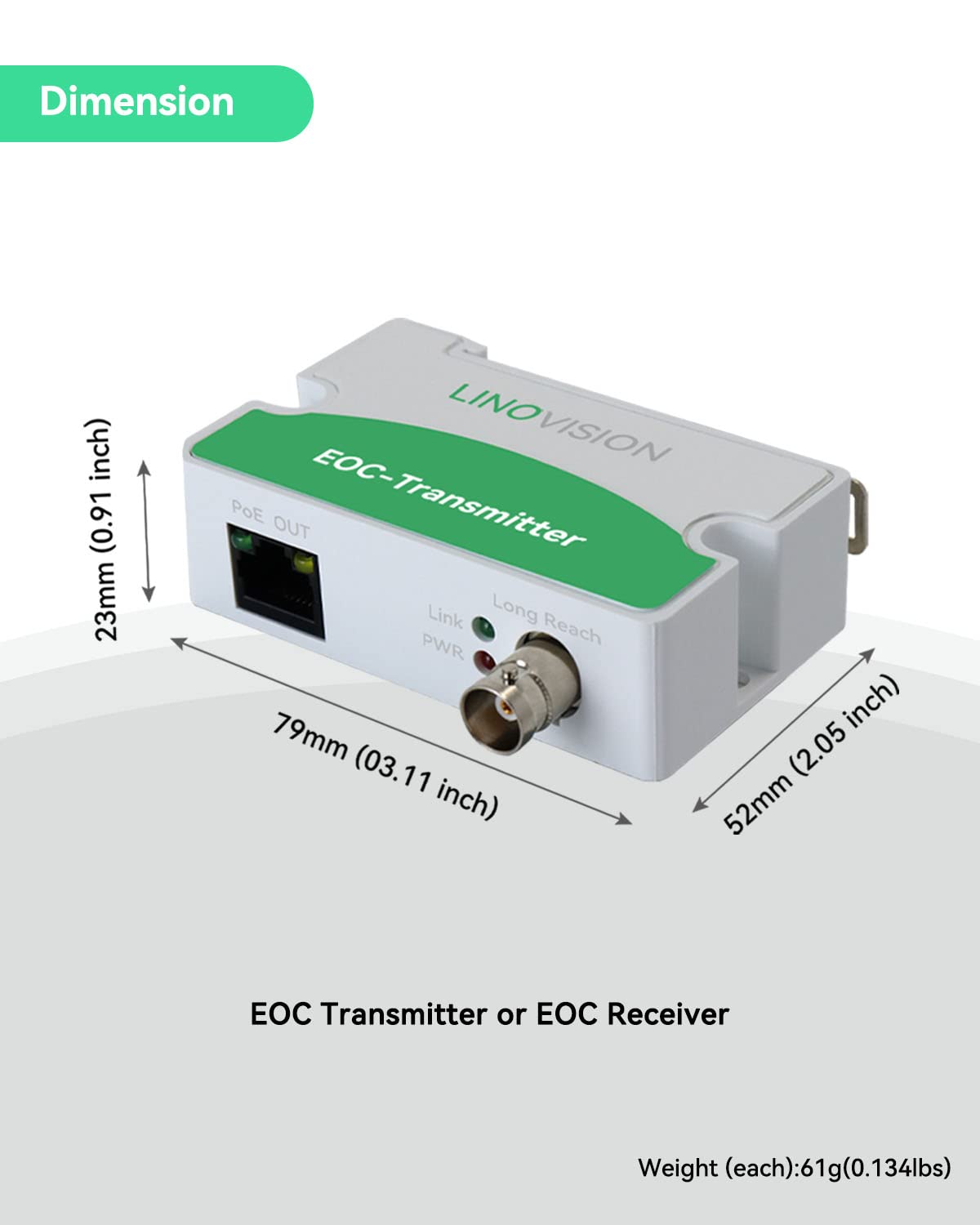 LINOVISION PoE Over Coax installation view with compact industrial design