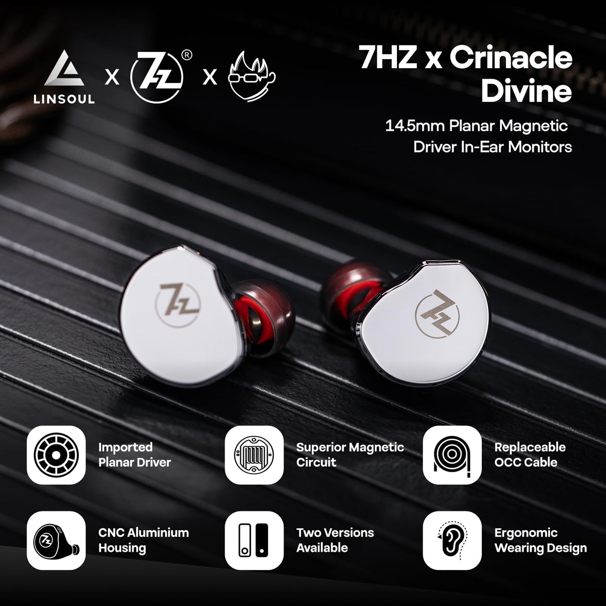 Linsoul 14.5mm planar driver closeup reveals precision magnet and diaphragm.