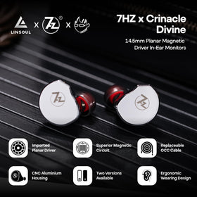Linsoul 14.5mm planar driver closeup reveals precision magnet and diaphragm.