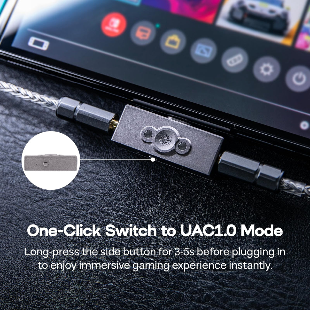 Linsoul Allegro Pro attached to smartphone, portable DAC/AMP enhances mobile music
