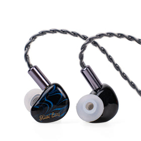 Linsoul Cadenza front view showing blue shell and ports, highlighting premium look