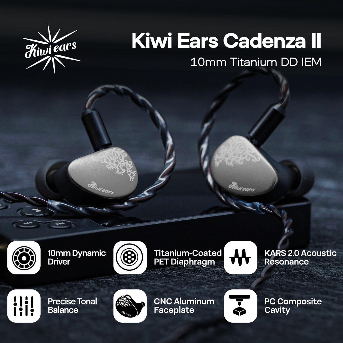 Linsoul Cadenza II aluminum faceplate close-up highlighting premium finish