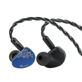 Linsoul Cadenza II front view showing blue CNC faceplate and premium finish benefits clarity