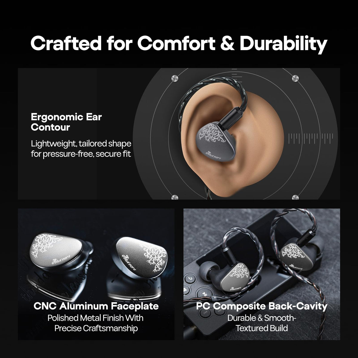 Linsoul Cadenza II worn in ear illustrating secure fit and stage use