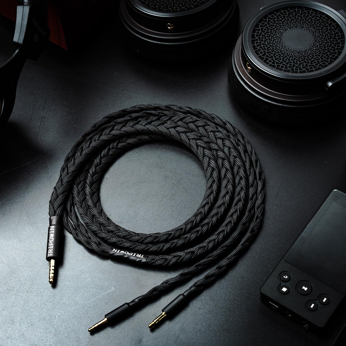 GranVia black sleeved handmade cable, stylish and durable for daily use.
