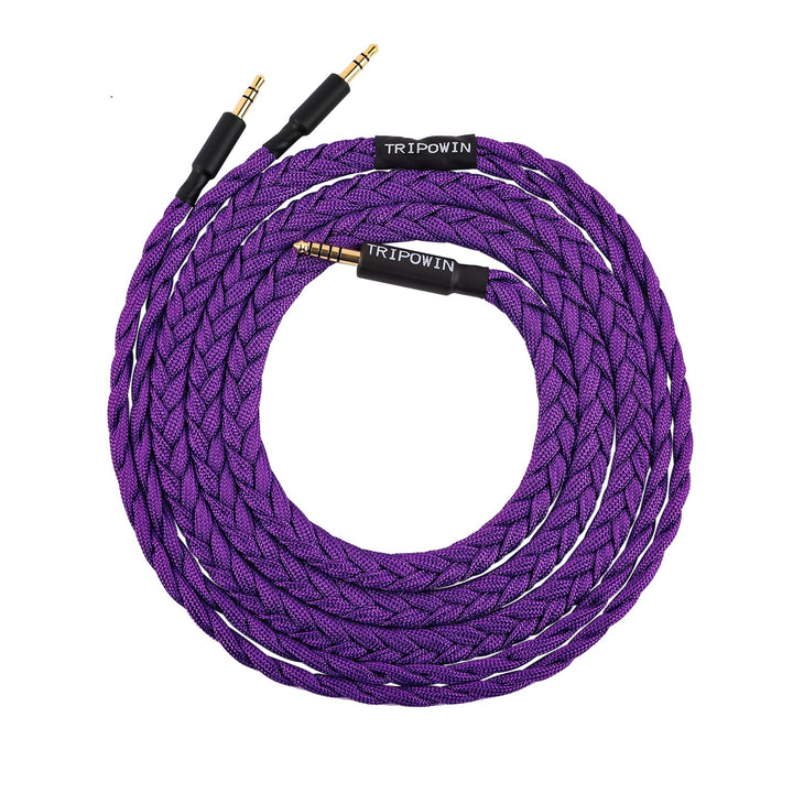 Linsoul GranVia front view showing purple cable and connectors, highlighting premium finish