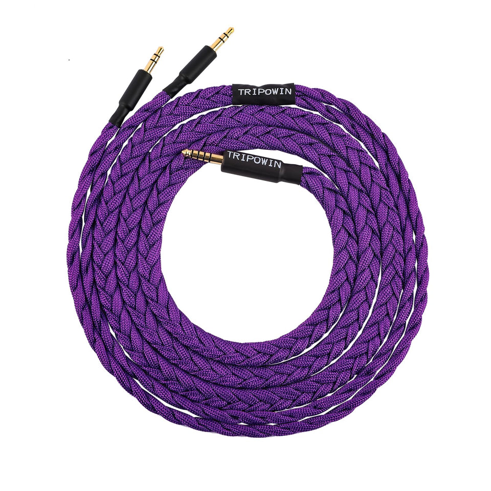 Linsoul GranVia front view showing purple cable and connectors, highlighting premium finish