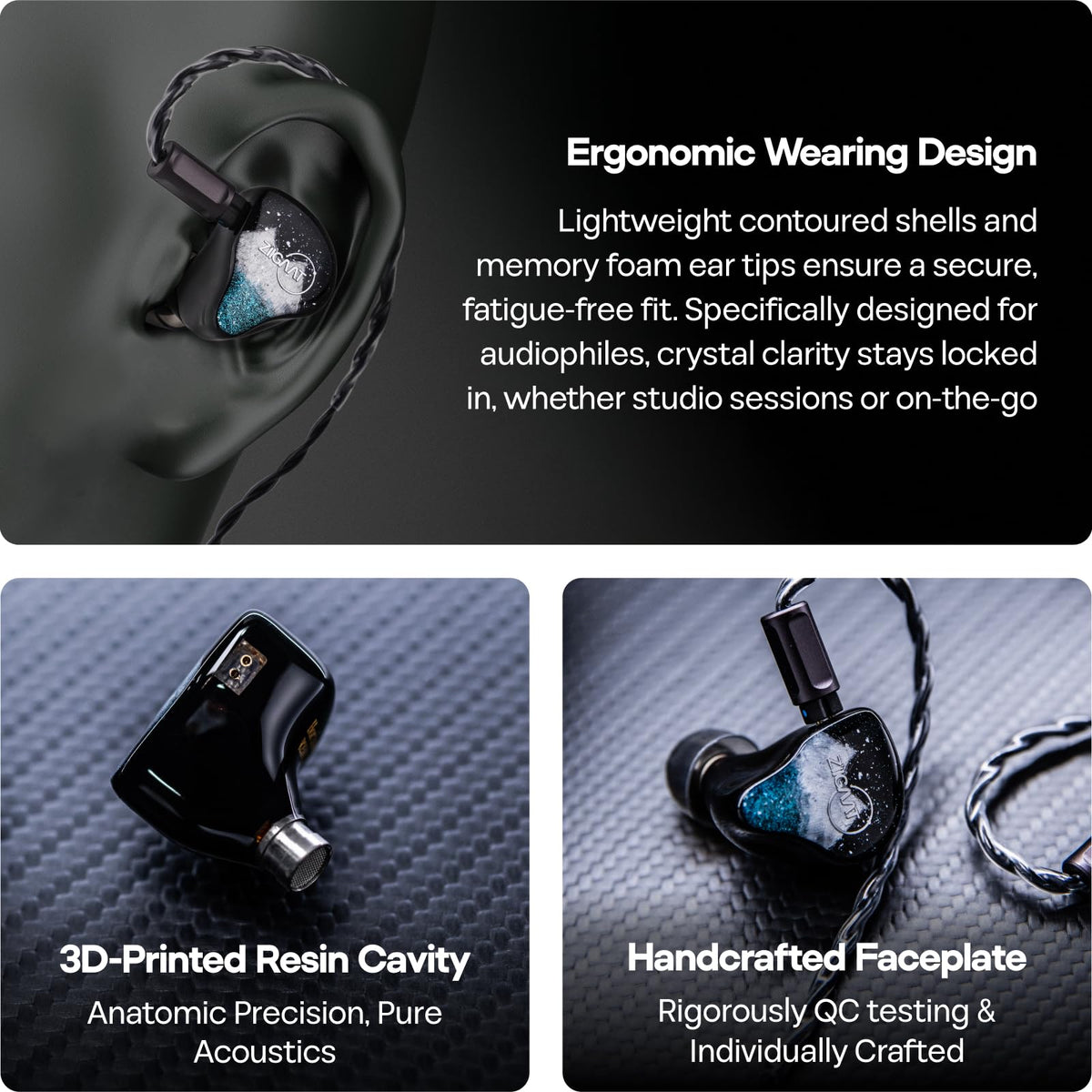 Linsoul Horizon handcrafted quality with a durable, lightweight resin shell.