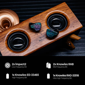 Linsoul THIEAUDIO Knowles BA drivers visible, delivering rich low-mids and clear midrange.