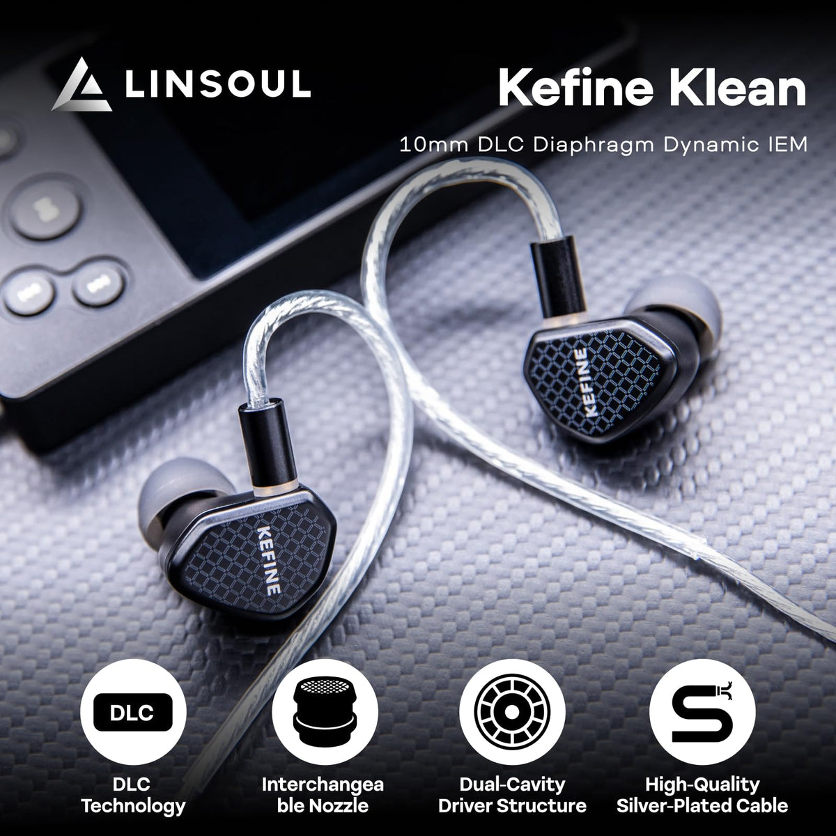 Linsoul Kefine Klean angled close-up highlighting housing finish and screws for durability
