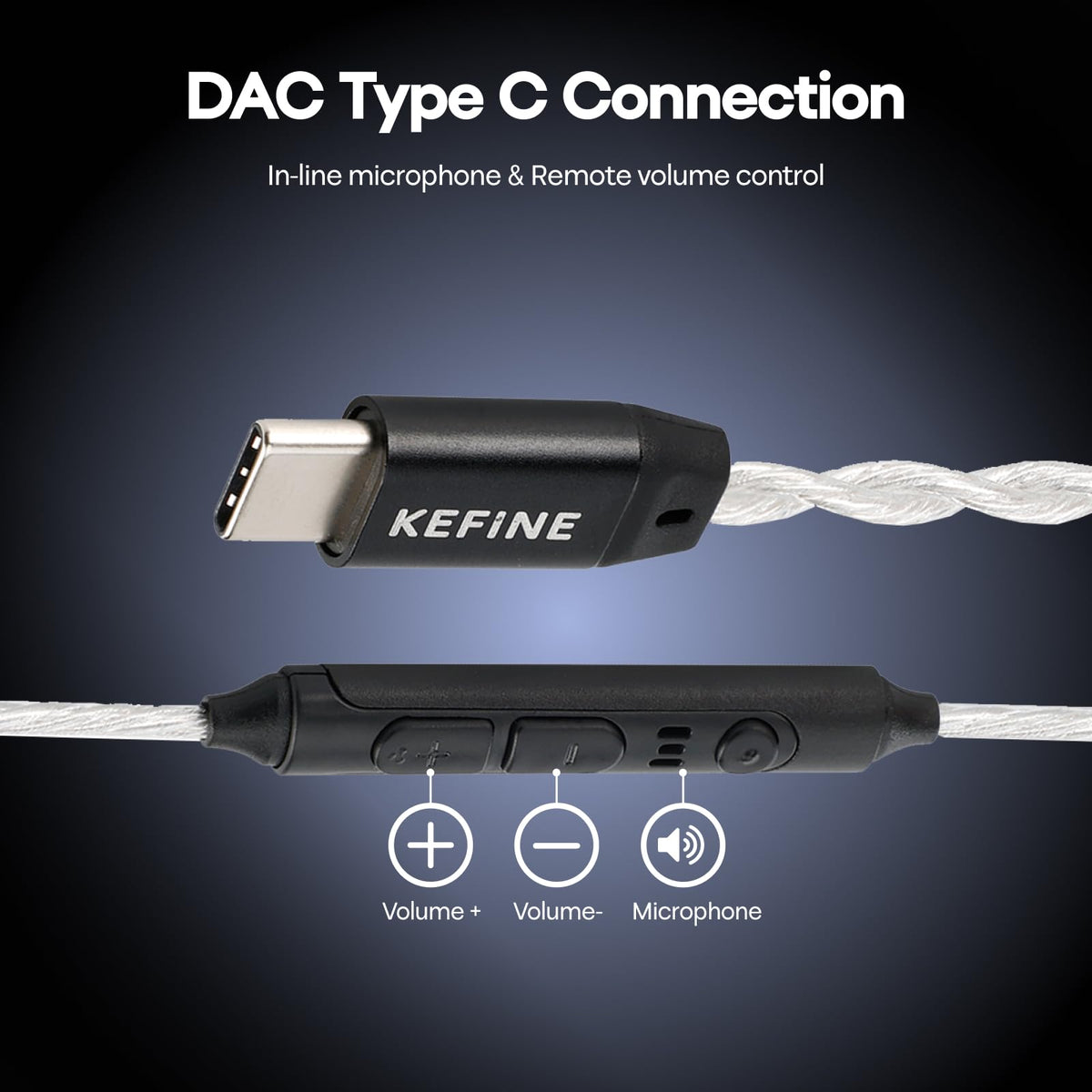Linsoul Kefine Klean detachable Type-C mic cable for gaming