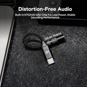 Kiwi Ears AD1 KT02H20 chip detail emphasizes high-resolution audio decoding