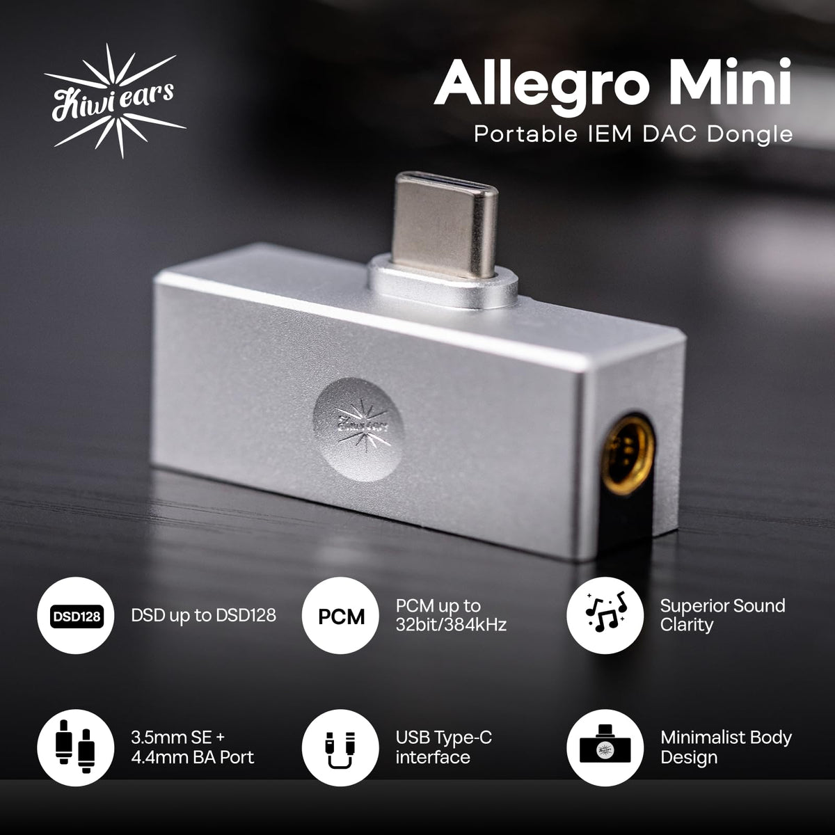 Linsoul Allegro Mini 3.5mm and 4.4mm outputs offering single‑ended and balanced use