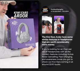 Linsoul Kiwi Ears Ardor earcup close-up revealing dual-driver housing and texture