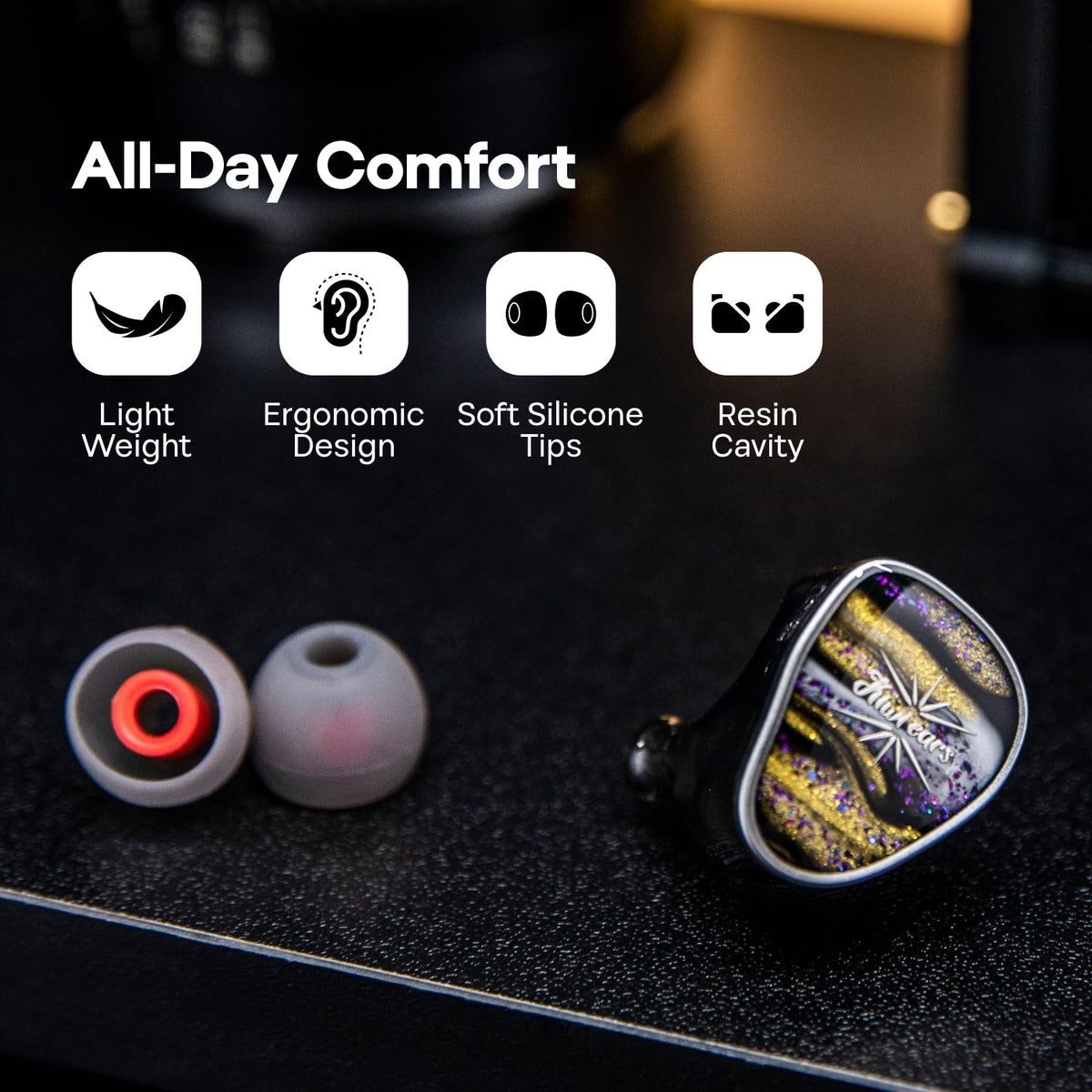 Linsoul Kiwi Ears Étude balanced armature drivers ensure clean mids and airy highs