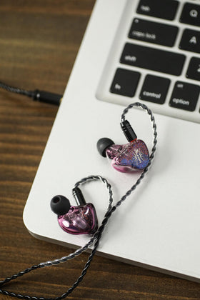 Linsoul Kiwi Ears Forteza purple color complements portable listening aesthetics.