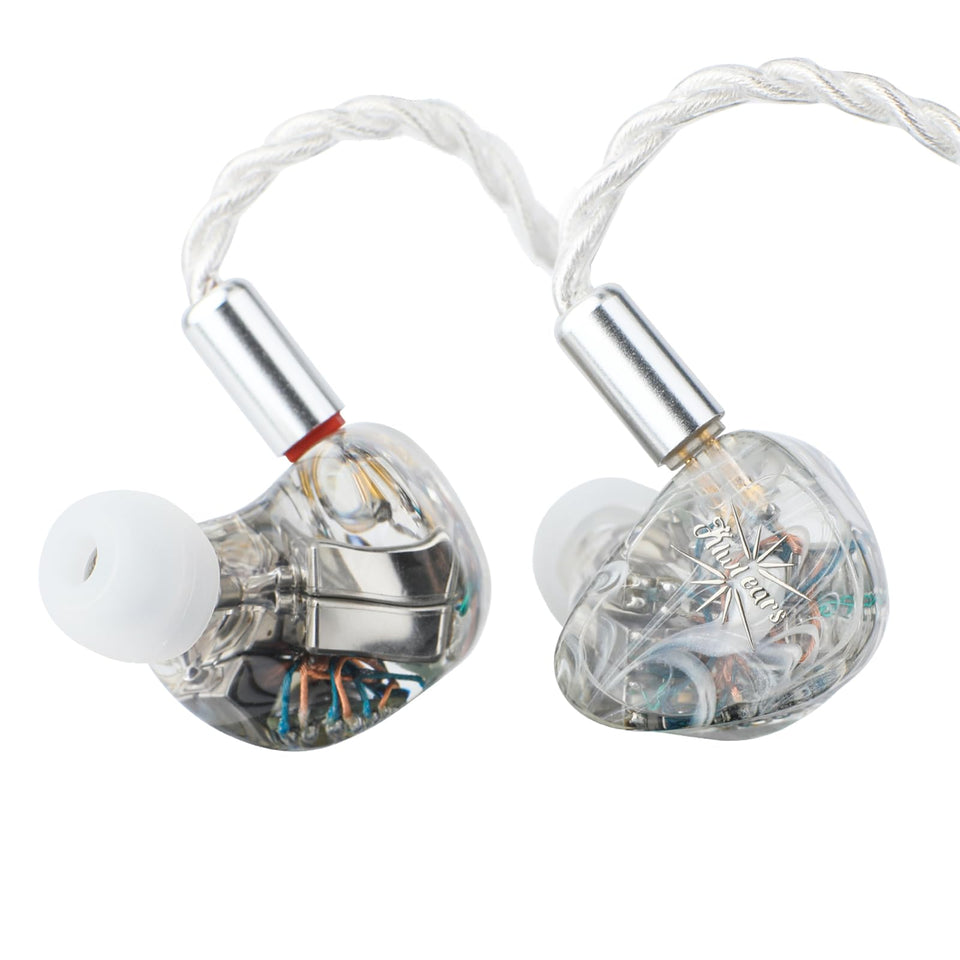 Linsoul Kiwi Ears Orchestra Lite faceplate in clear finish showcases handcrafted detailing and premium style.