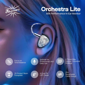 Linsoul Kiwi Ears Orchestra Lite treble tweeters visible for extended high range.