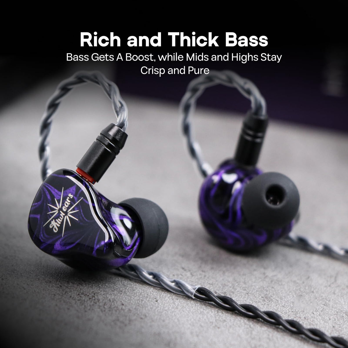 Linsoul Kiwi Ears Quartet driver detail featuring isobaric dynamic drivers