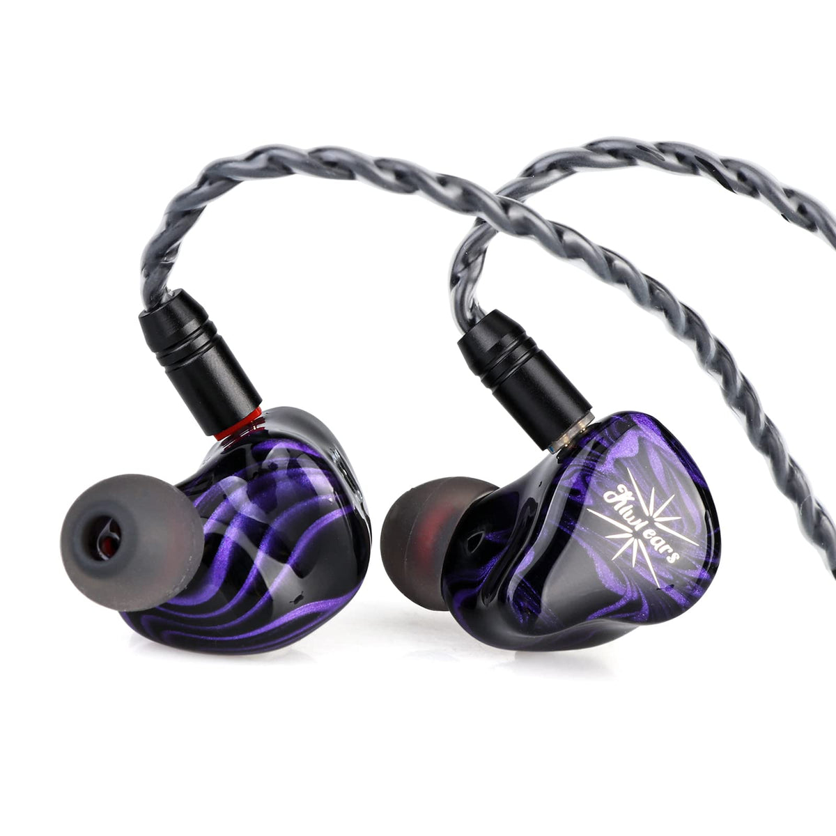Linsoul Kiwi Ears Quartet purple shell front view highlighting durable resin finish