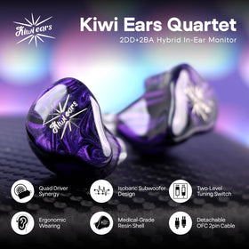 Linsoul Kiwi Ears Quartet purple shell side view showing ergonomic design