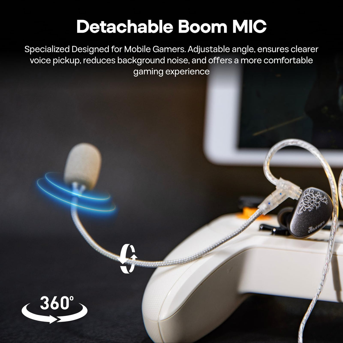 Linsoul Kiwi Ears S-Link inline mic close-up for clear voice pickup