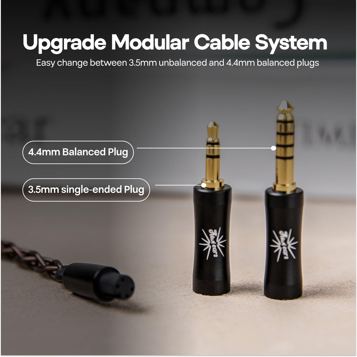 Modular cable system supports 3.5mm and 4.4mm connections