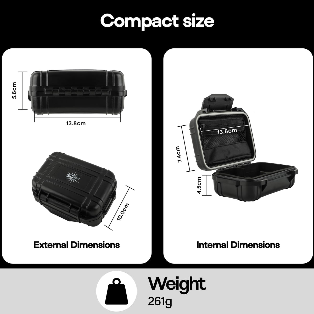 Removable mesh pocket in the SONICAP case for small accessories
