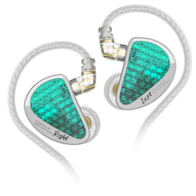 Linsoul KZ AS16 Pro cyan earbud close-up highlighting premium build for immersive listening