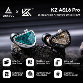 Linsoul KZ AS16 Pro right earbud close-up highlighting compact design for portable use