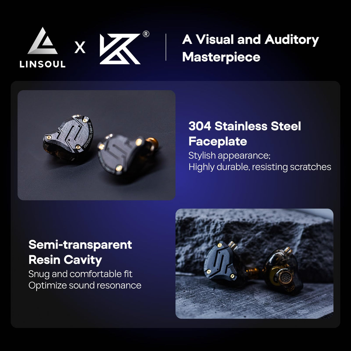 Linsoul detachable gold-plated cable displayed for easy upgrades and improved conductivity benefit