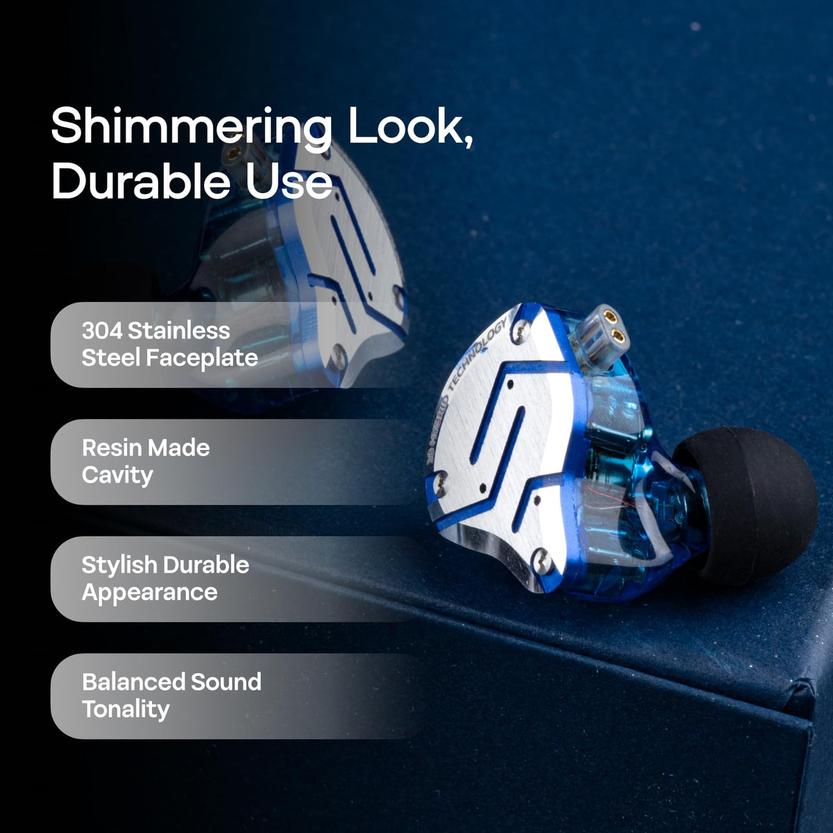 Linsoul KZ ZS10 Pro detachable gold-plated ODC cable connector for upgradeability