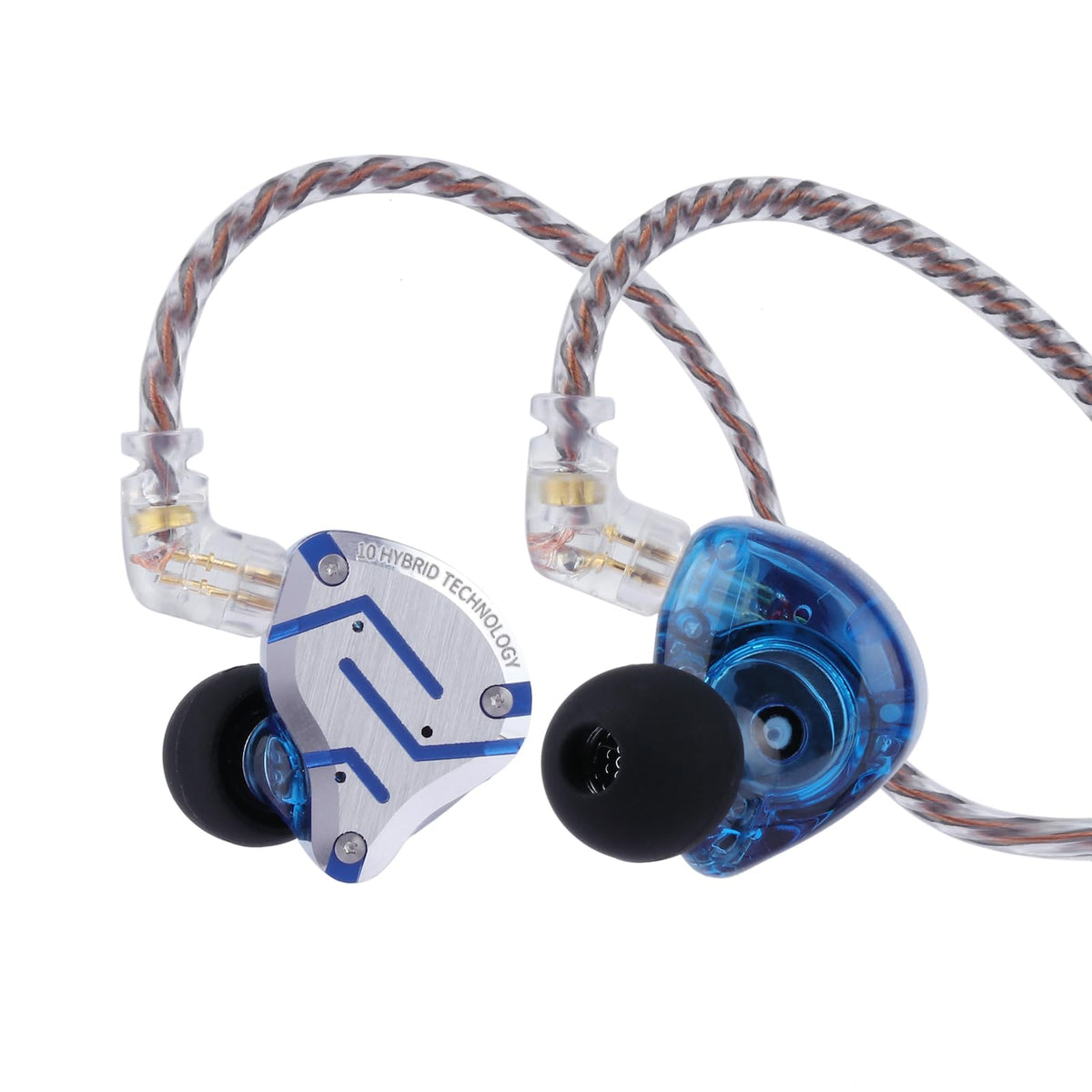 Linsoul KZ ZS10 Pro front view showing glare blue finish and durable construction