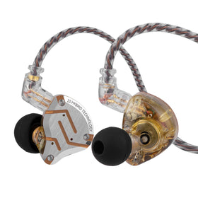 Linsoul KZ ZS10 Pro front view showing glare yellow finish and premium look